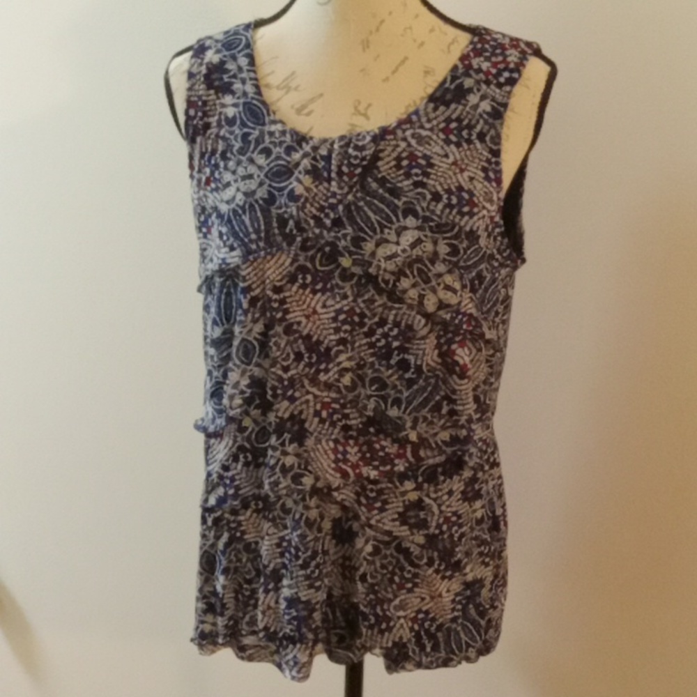 Christopher & Banks sleeveless women's top size L multi-colored